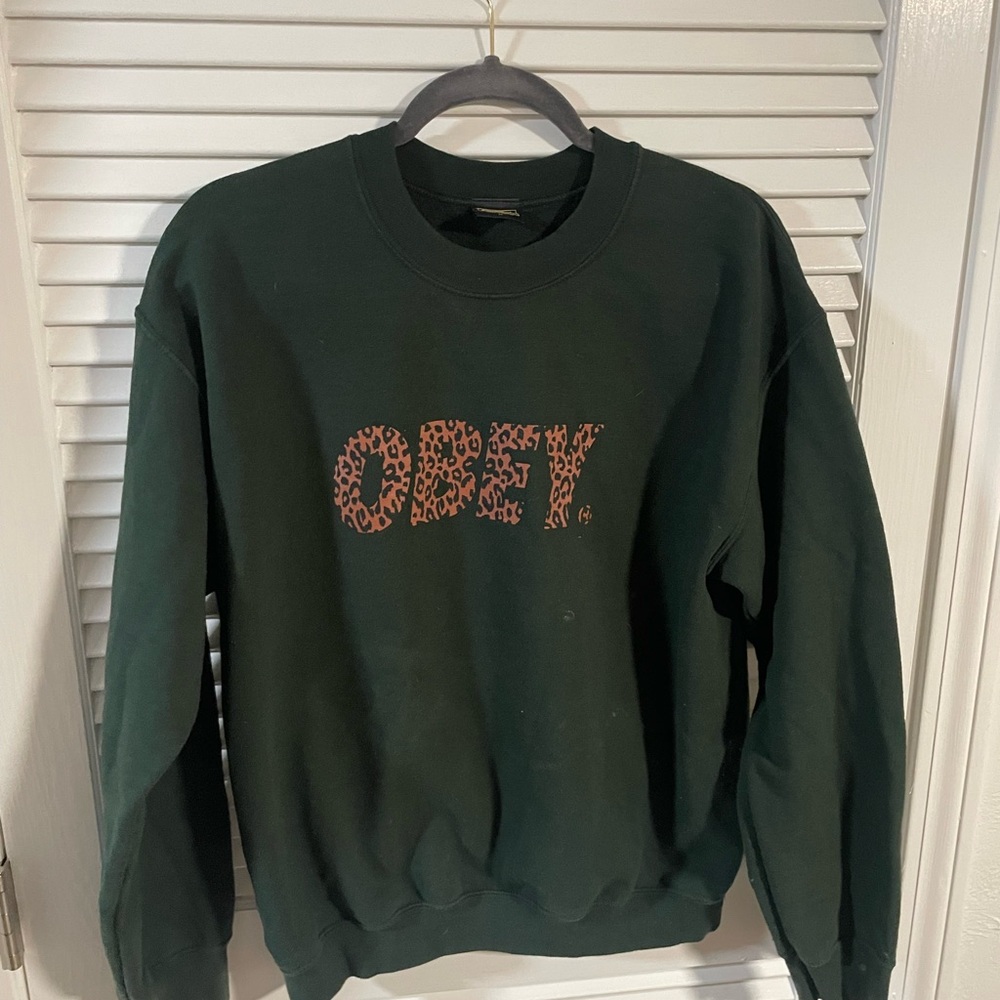 Obey Green Crewneck Sweater Casual Style